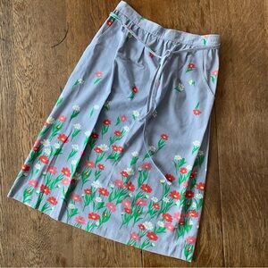 Malia Honolulu VINTAGE Floral Gray Skirt
